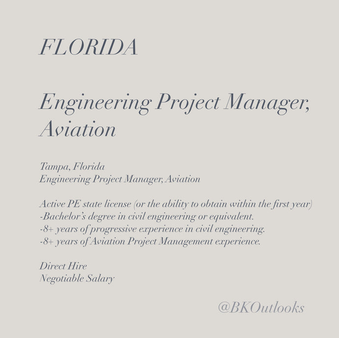 Florida - Direct Hire - Engineering Project Manager, Aviation