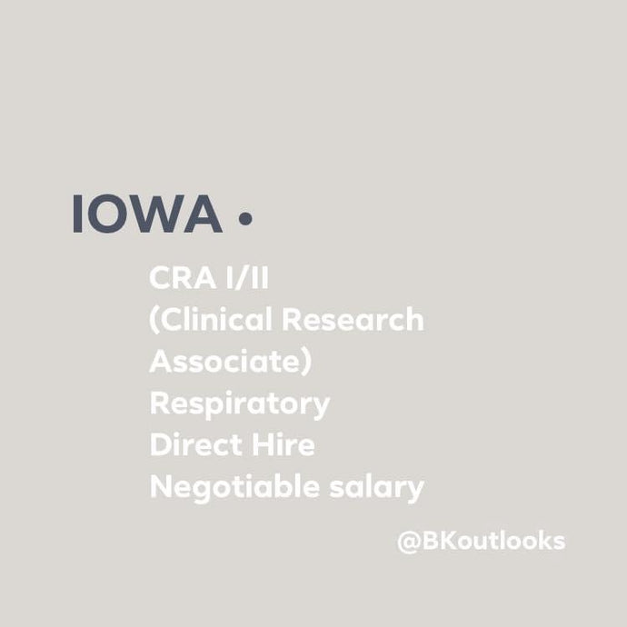 Iowa - CRA I/II (Clinical Research Associate - Respiratory)
