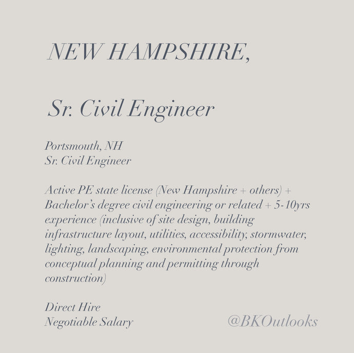 New Hampshire - Direct Hire - Sr. Civil Engineer