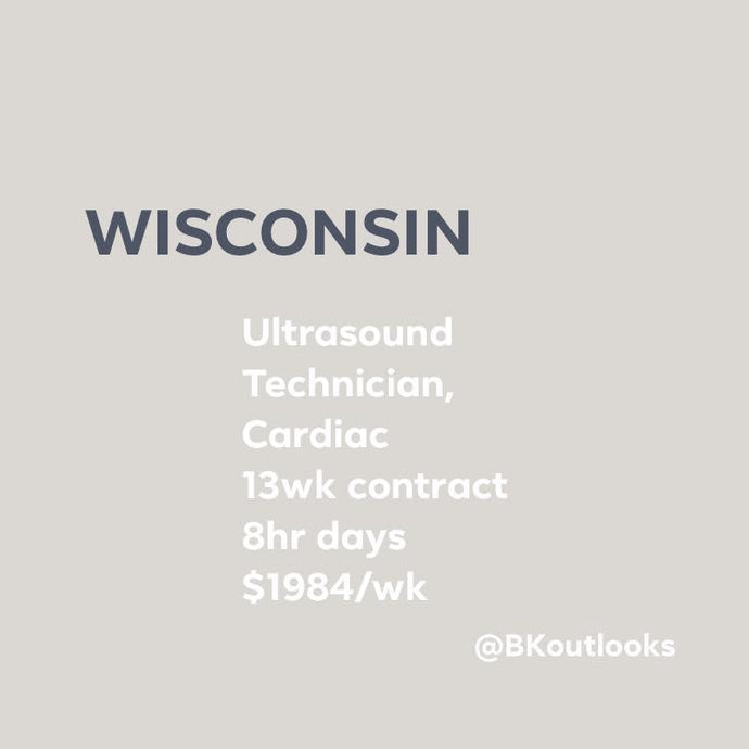Wisconsin - Travel Ultrasound Technician (Cardiac)