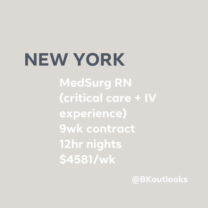 New York - Travel Nurse (Med-Surg RN, critical care experience)