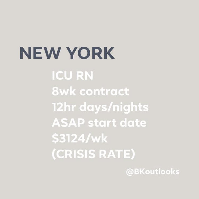 New York - Travel Nurse (ICU, Intensive Care) - crisis rate