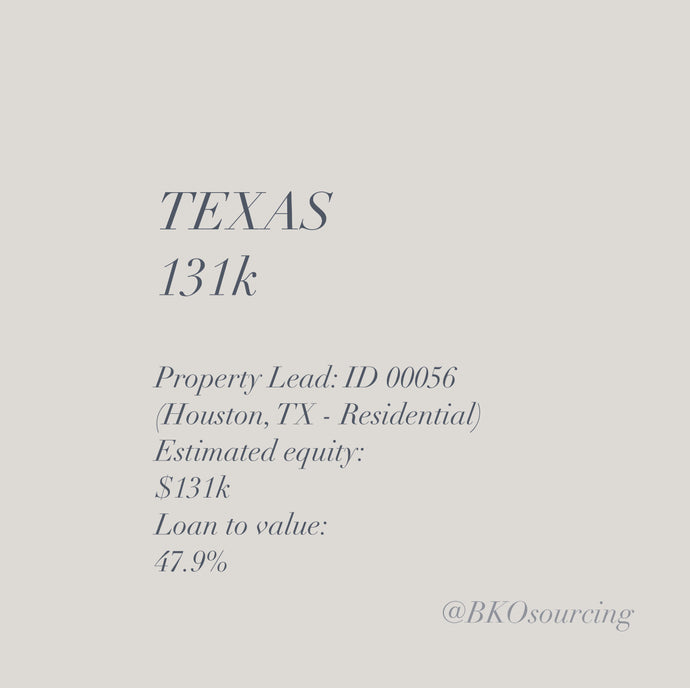 Texas | 131k | 47.9% - Property Lead: ID 00056