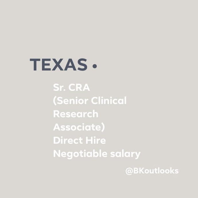 Texas - Sr. CRA (Senior Clinical Research Associate)