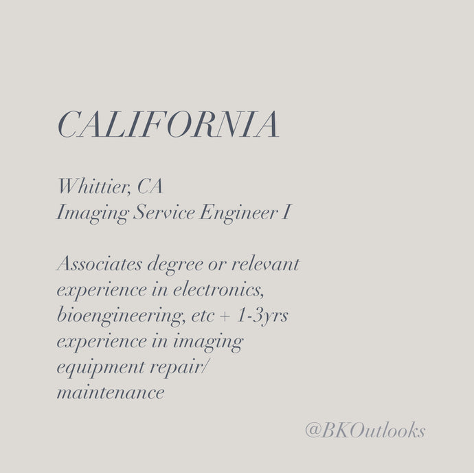 California - Direct Hire -  Imaging Service Engineer I