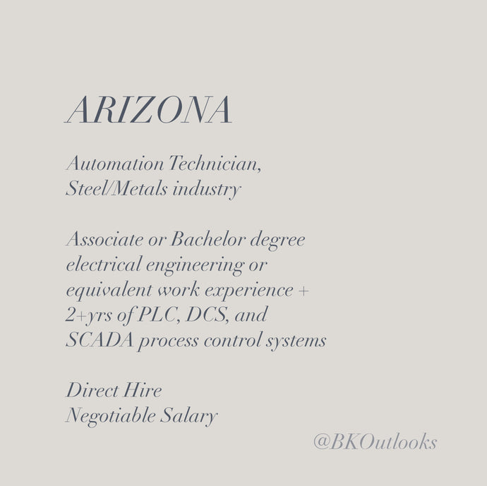 Arizona - Direct Hire - Automation Technician, Steel/Metals industry