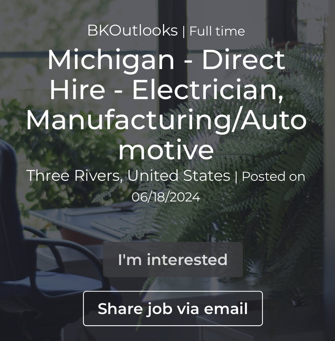 Michigan - Direct Hire - Electrician, Manufacturing/Automotive