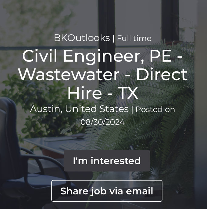 Civil Engineer, PE - Wastewater - Direct Hire - TX