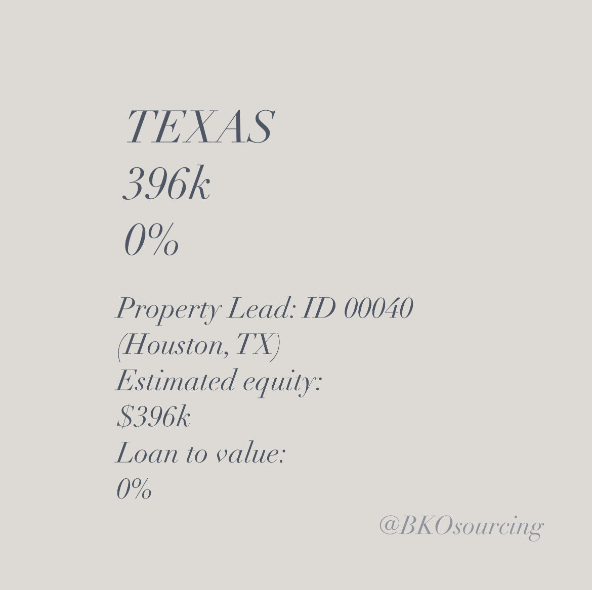 Property Lead 00040 - Texas - Houston - $396k - 0% - 2023-18SEP - with comparables