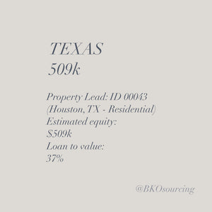 Property Lead 00043 - Texas - Houston - $509k - 37% - 2023-02OCT - with comparables
