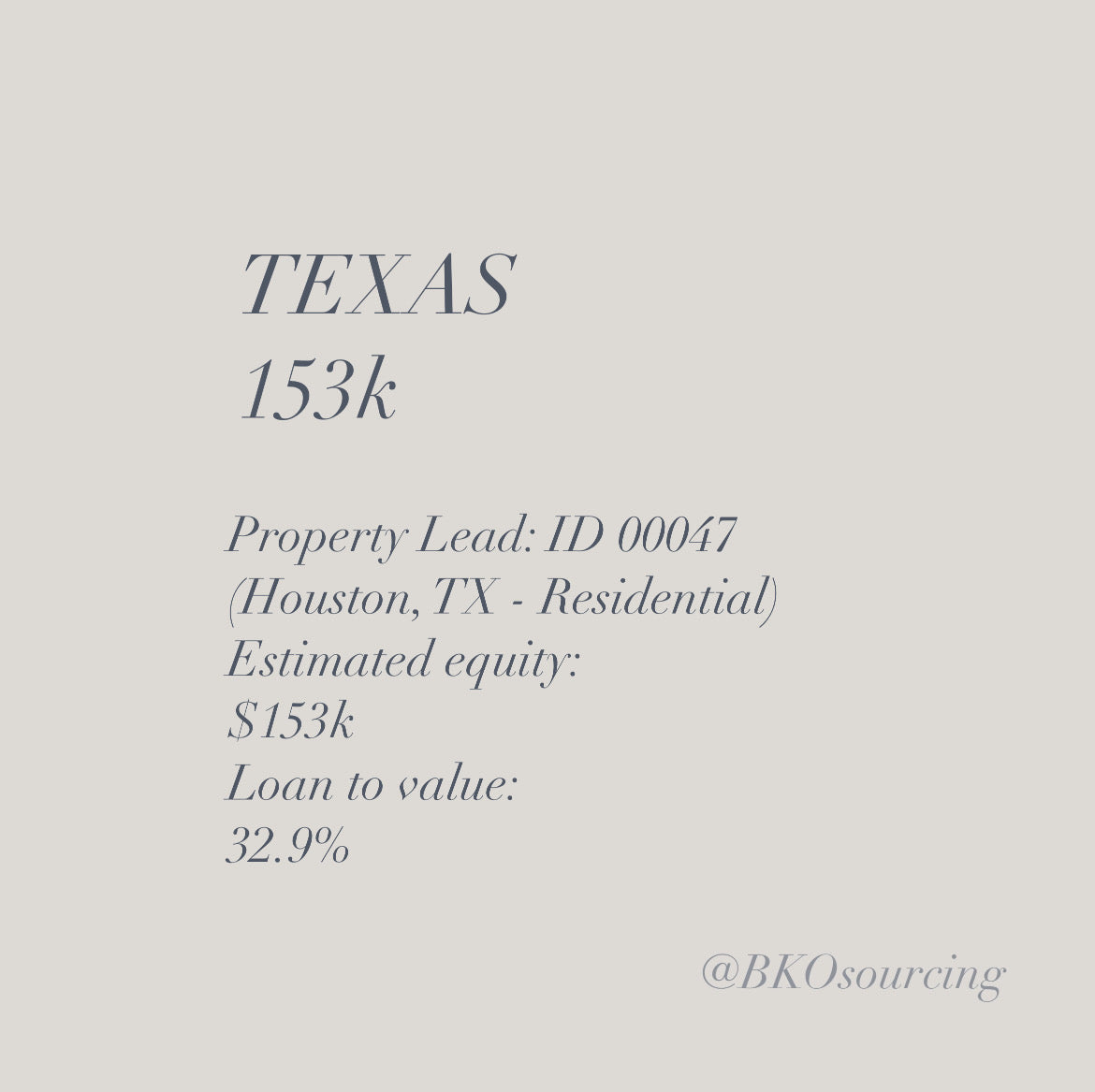 Property Lead 00047 - Texas - Houston - $153k - 32.9% - 2023-03OCT - with comparables