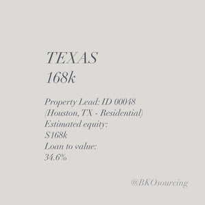 Property Lead 00048 - Texas - Houston - $168k - 34.6% - 2023-03OCT - with comparables