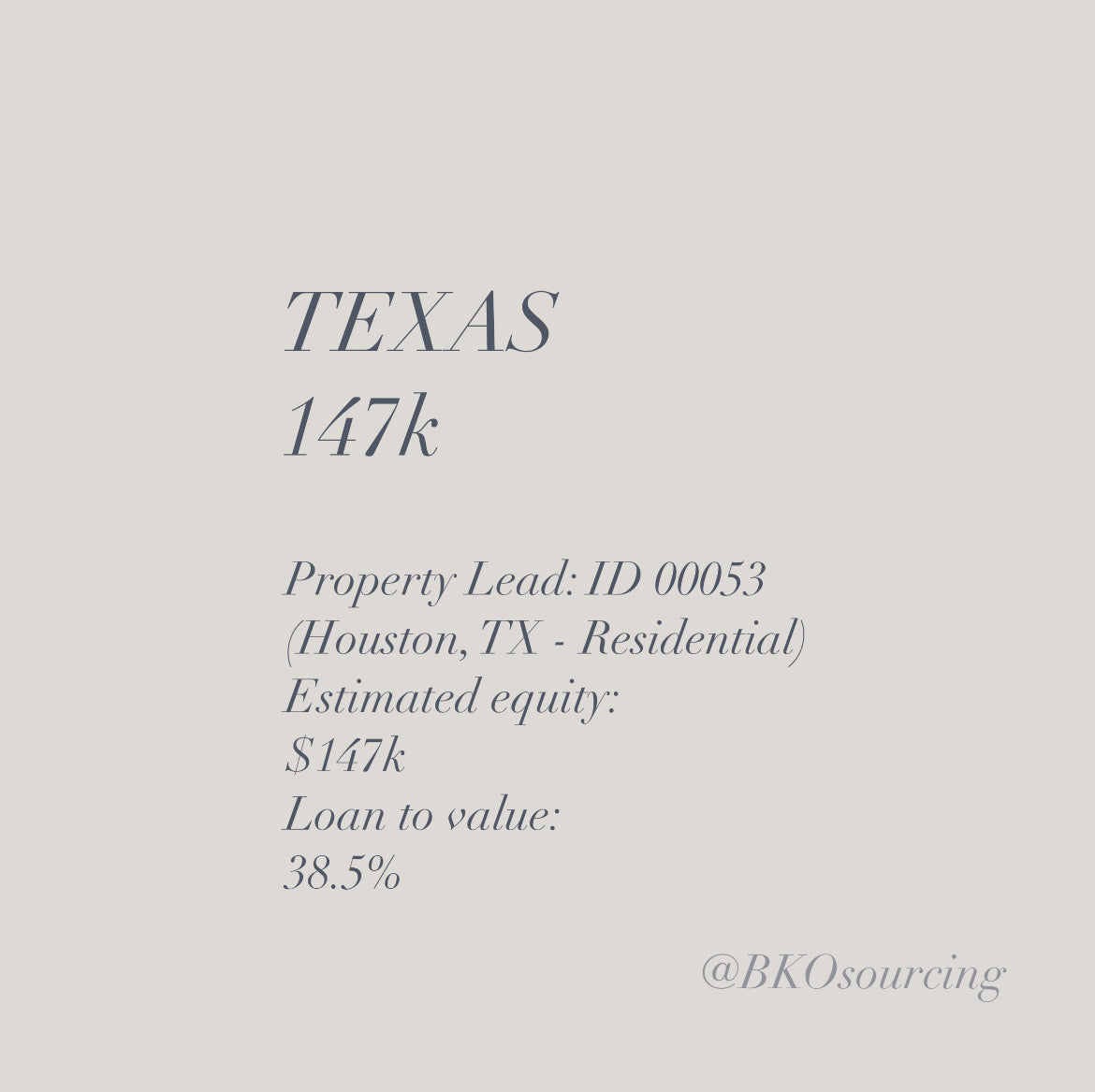 Property Lead 00053 - Texas - Houston - 147k - 38.5% - 2023-23OCT - with comparables