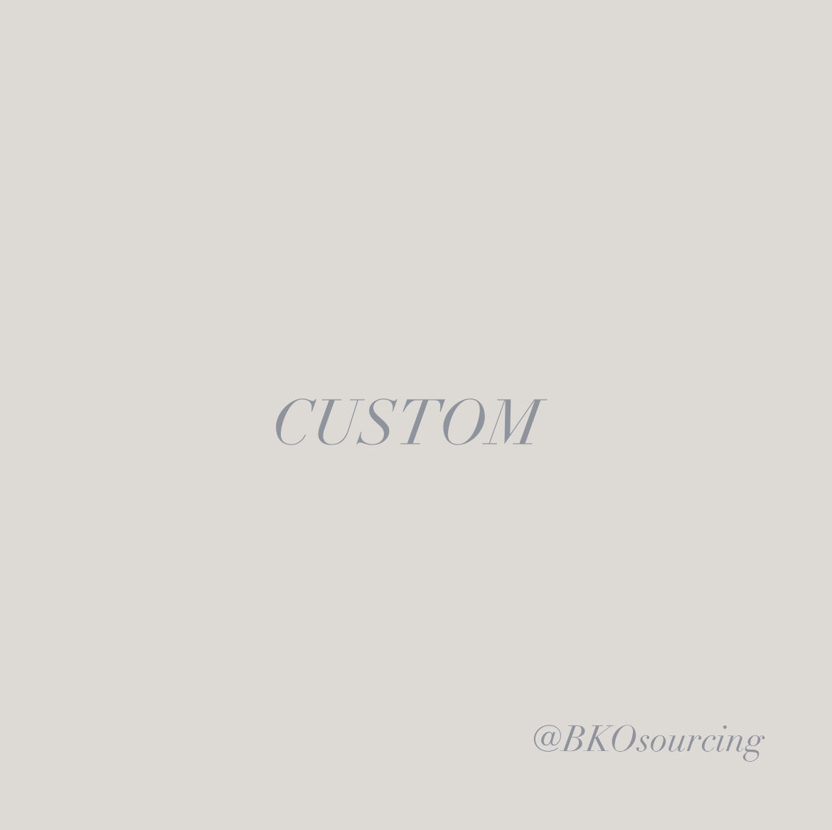 Custom Sourcing Request - Supplier / Vendor