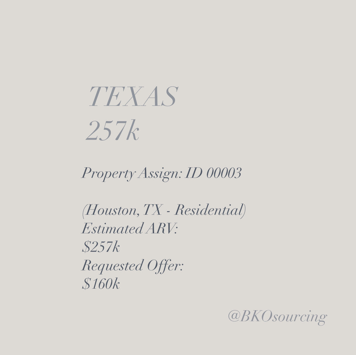 Property Assign 00003 - Texas - Houston - 257k - 160k - 2023-15DEC
