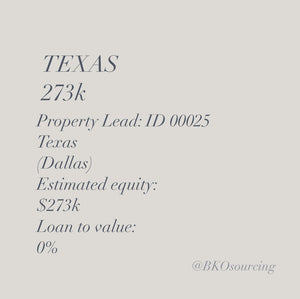 Property Lead 00025 - Texas - Dallas - $273k - 0% - 2021-08DEC - with comparables